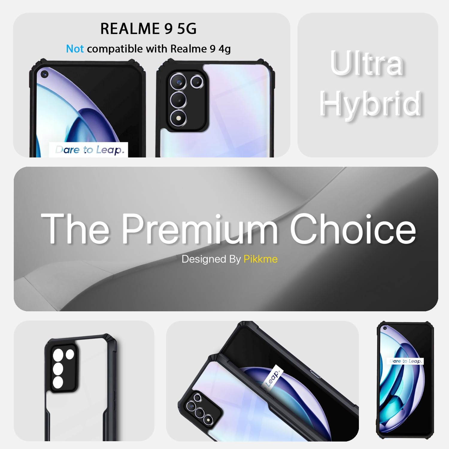 Pikkme  Realme 9 5G SE/Realme 9 5G Speed Edition Back Cover (Black)