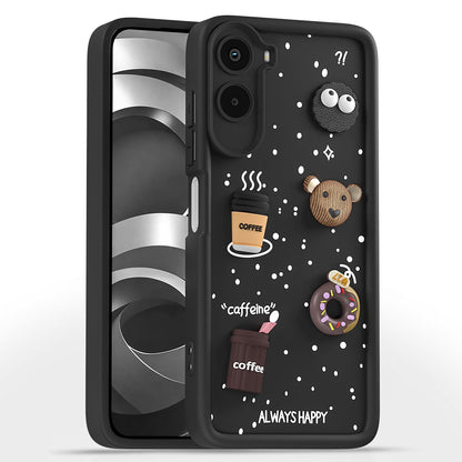 Pikkme Poco M7 Plus 5G Bear Coffee black mobile cover