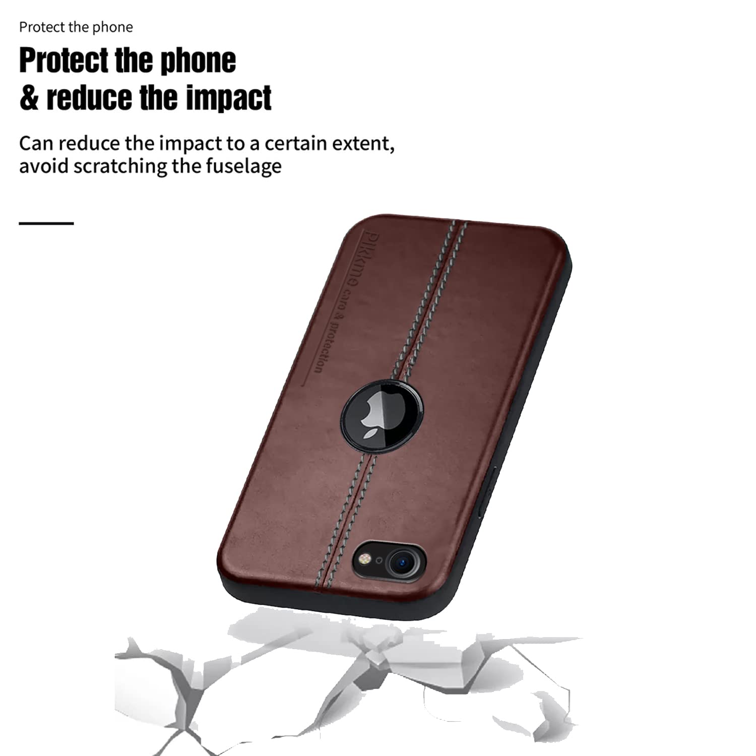 iPhone SE 2020/2022 Leather back cover in brown by Pikkme – photo 4