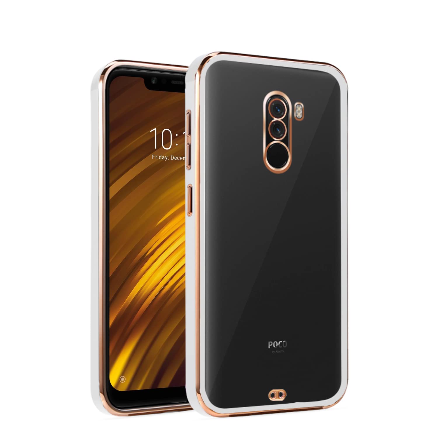 Pikkme white Chrome mobile cover for Poco F1