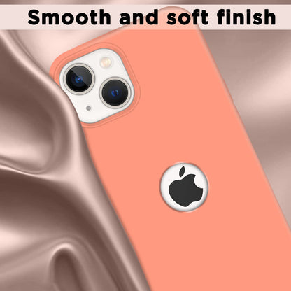 iPhone 13 Soft Silicone phone cover in peach by Pikkme – photo 7
