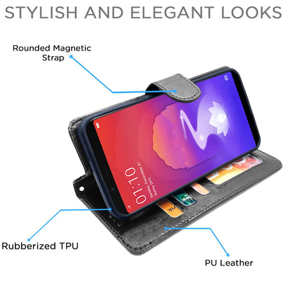 Pikkme Realme 1 Vintage Flip Cover (Black)