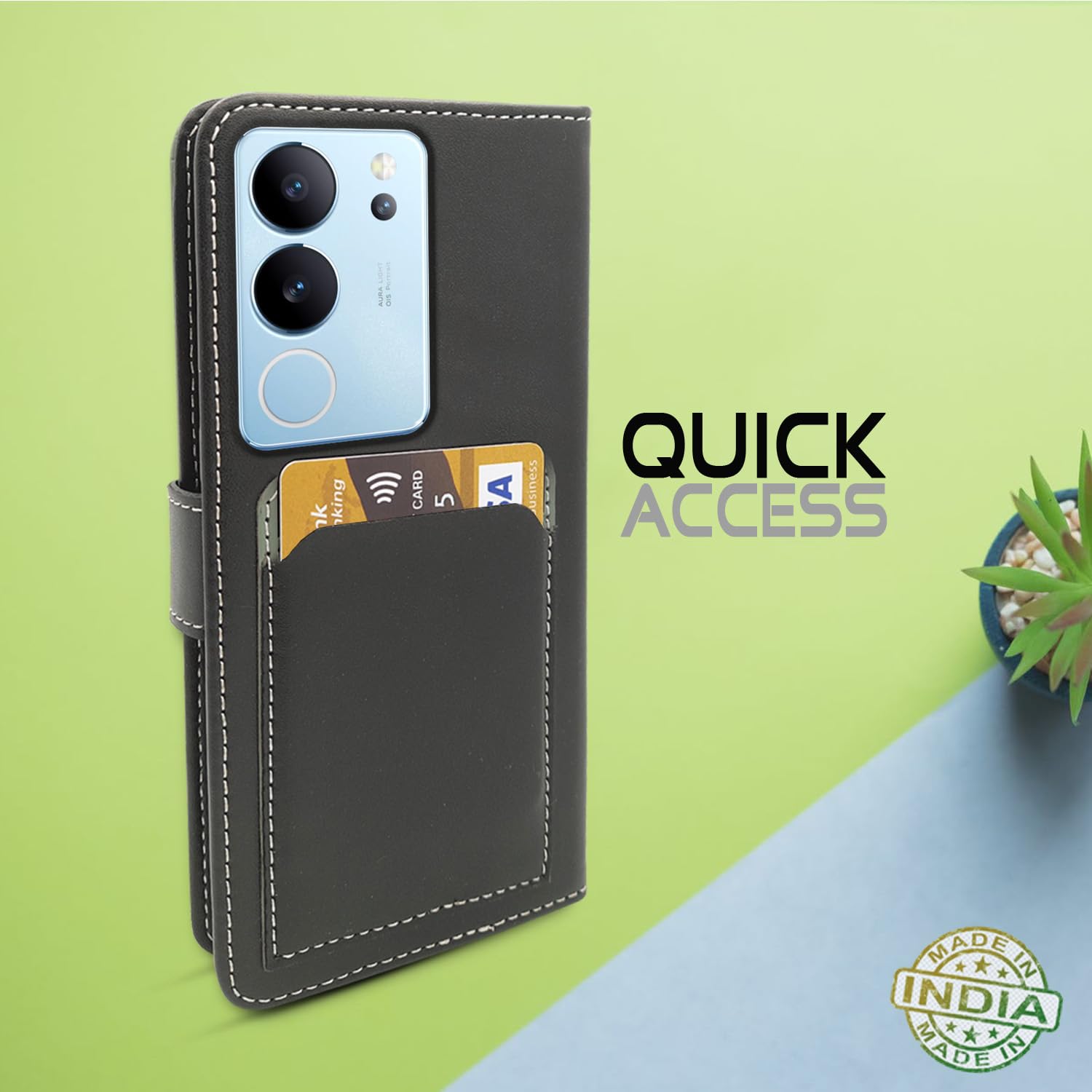 Vivo V29/V29 Pro 5G flip case in grey by Pikkme – photo 5