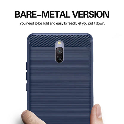 Pikkme Redmi 8A Dual Hybrid Carbon Fiber Back Cover | Blue