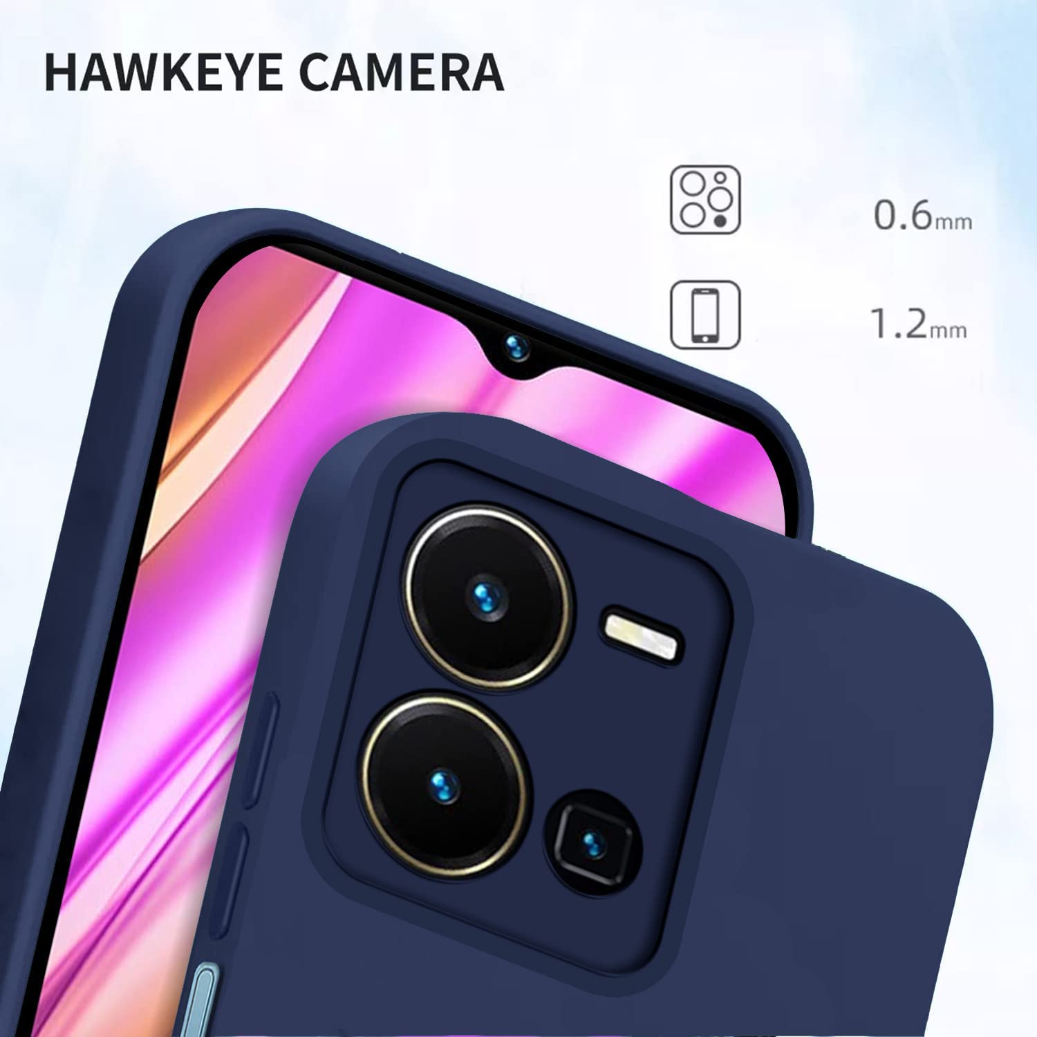 Blue Matte phone cover for Vivo Y35 – Pikkme – photo 5
