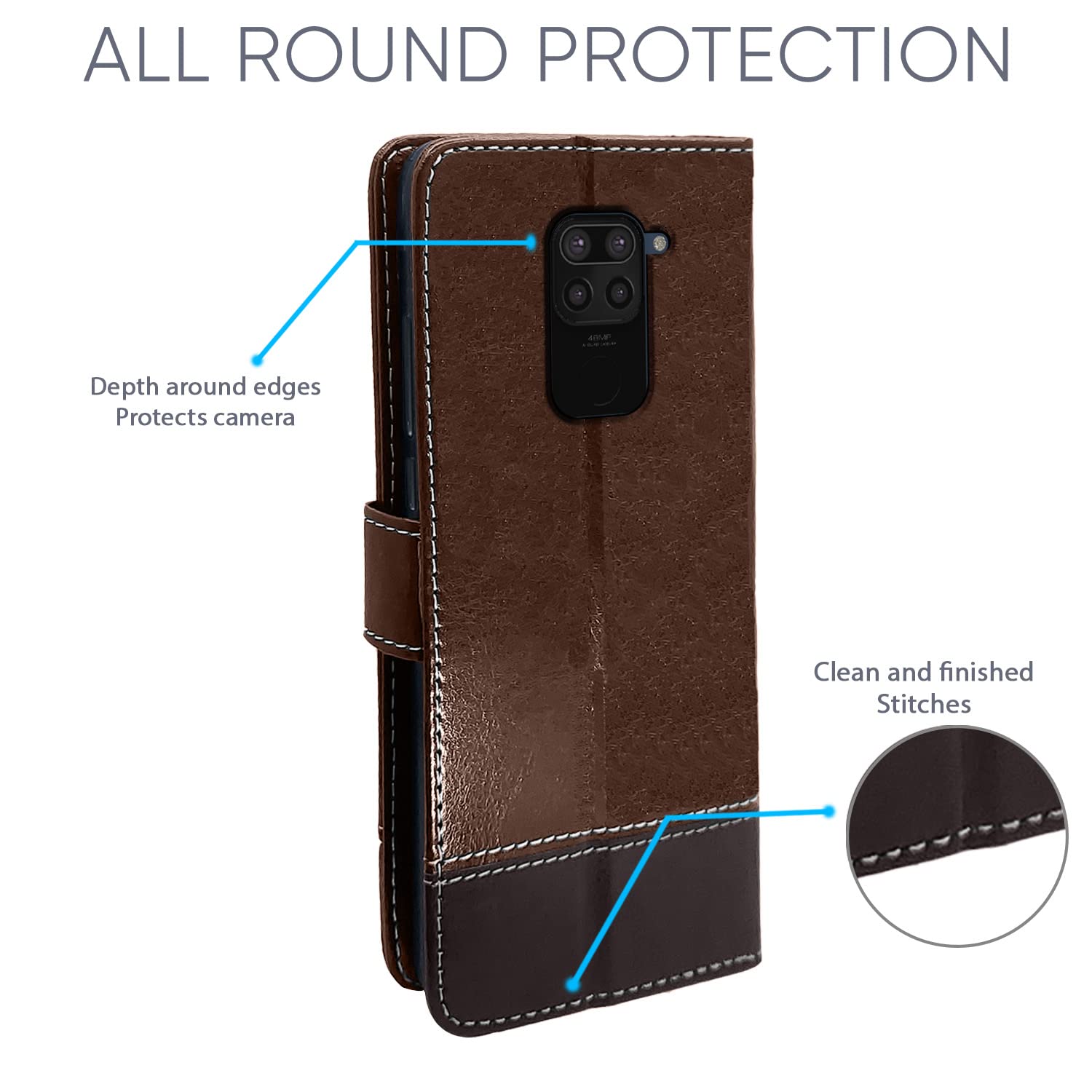 Brown & coffee Magnetic flip case for Redmi Note 9 – Pikkme – photo 5