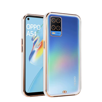 Pikkme white Chrome mobile back cover for Oppo A54