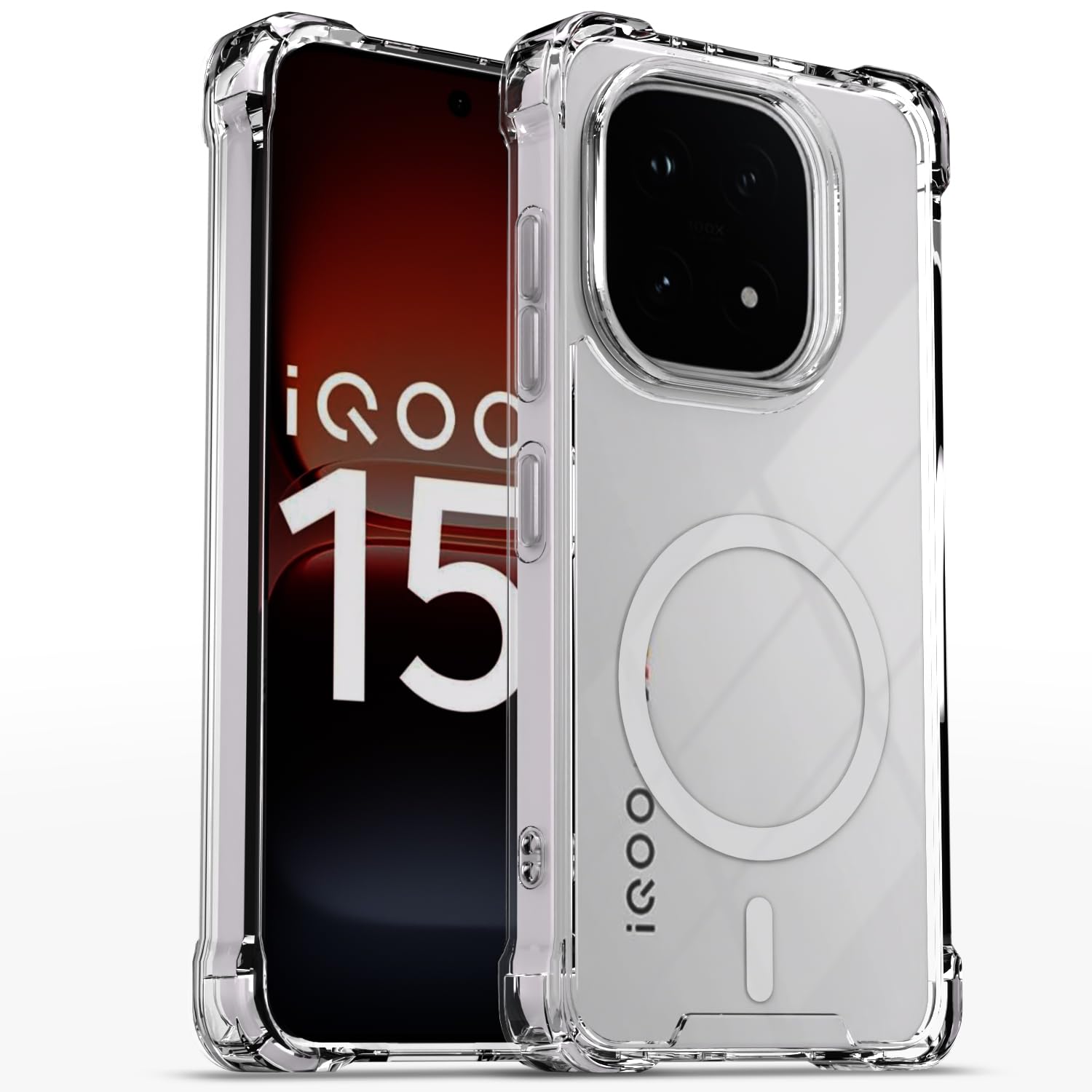 Transparent mag-safe mobile cover for iQOO 15 5G – Pikkme