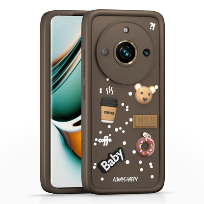 Pikkme brown Silicone phone cover for Realme 11 Pro/11 Pro Plus 5G/Narzo 60 Pro 5G