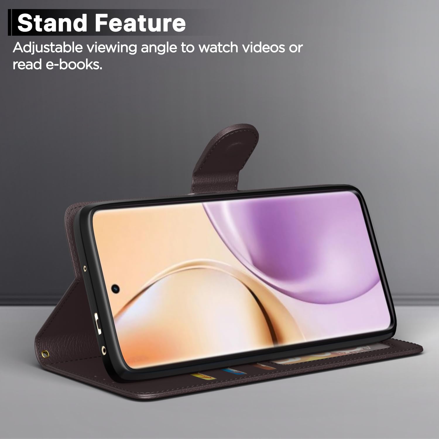 Realme 14 Pro 5G wallet flip cover in coffee by Pikkme – photo 3