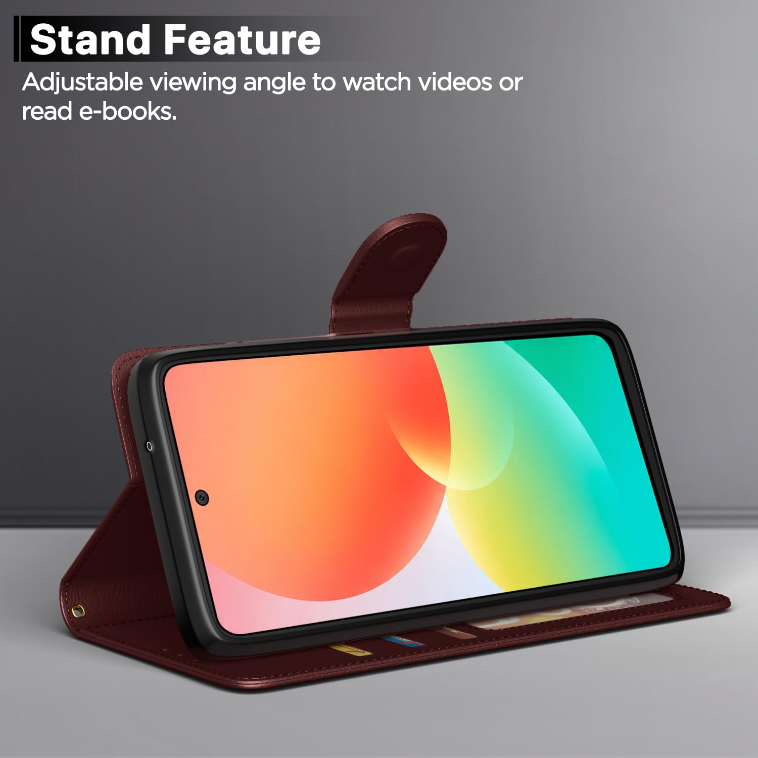 Samsung A27/M47 5G Wallet flip cover in brown by Pikkme – photo 3