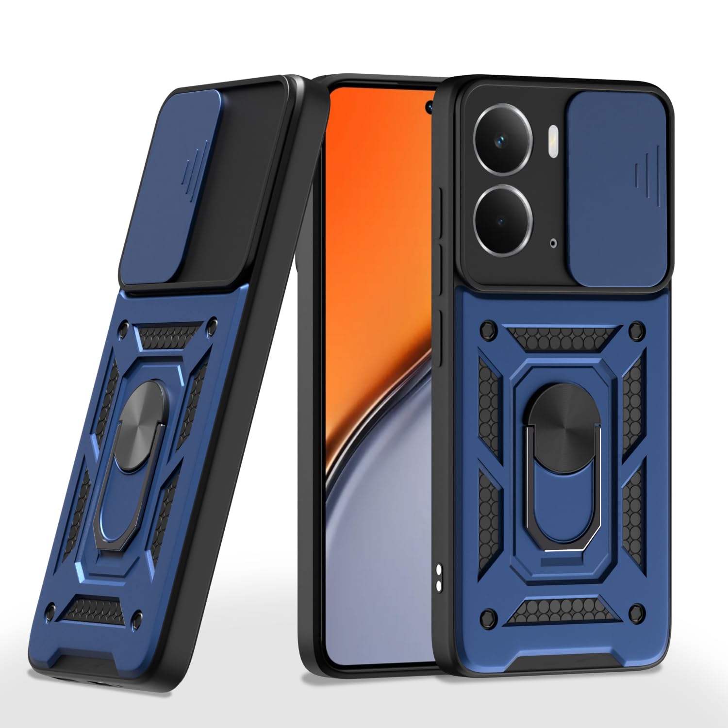 Pikkme Realme P3 5G D10 Tough Armor Back Cover  - Blue