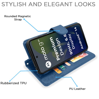Pikkme Moto G04 Wallet blue wallet flip cover – photo 3