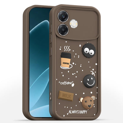 Oppo F33 Pro 5G/3D Silicone back cover in brown by Pikkme