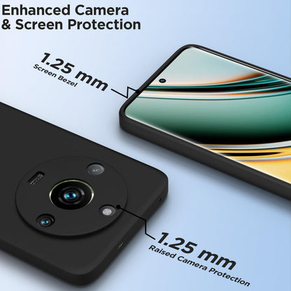 Black Liquid Silicone back cover for Realme 11 Pro/11 Pro Plus 5G – Pikkme – photo 2