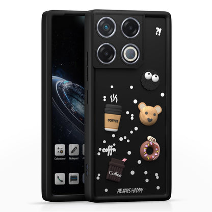Pikkme Infinix GT 20 Pro 5G Cute Fun Cartoon 3D Bear Silicon Back Cover - Black