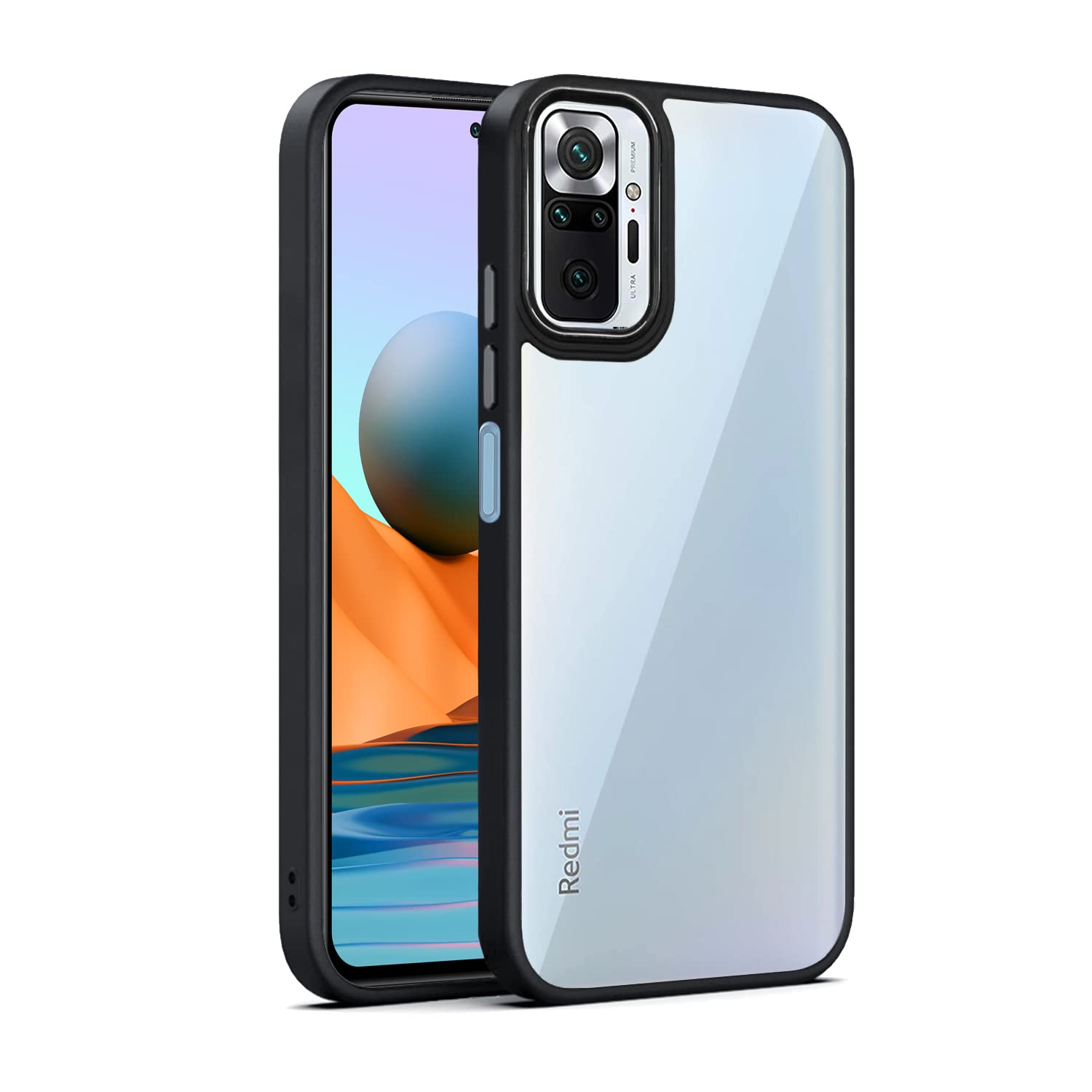 Redmi Note 10/Note 10s Chrome phone cover in black by Pikkme
