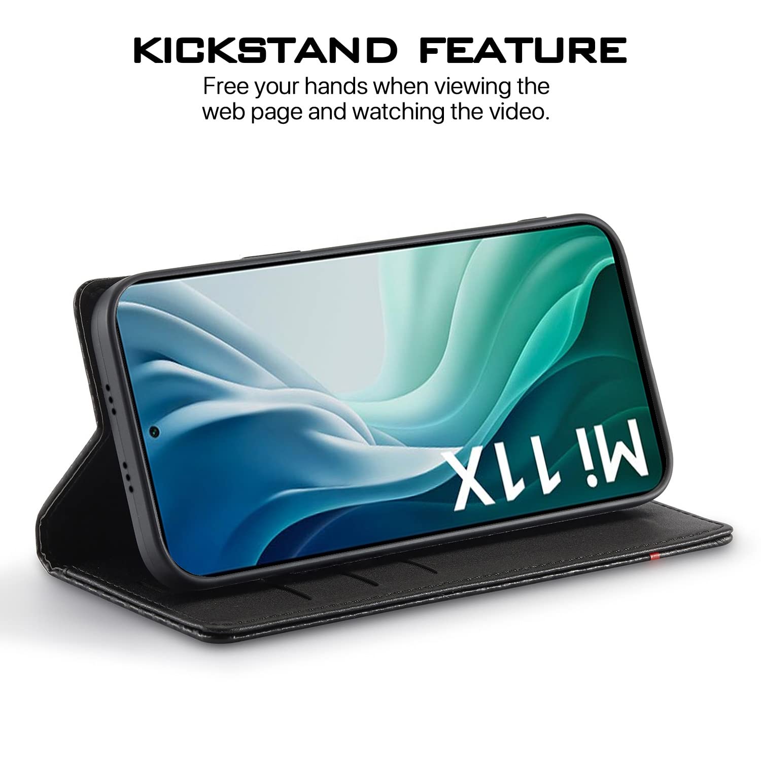 Mi 11x/11x Pro Wallet wallet flip cover in black by Pikkme – photo 5