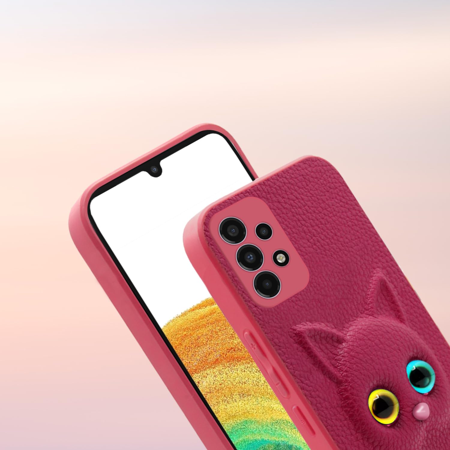 Pikkme Samsung Galaxy A33 5G Kitty Back Cover (Pink)