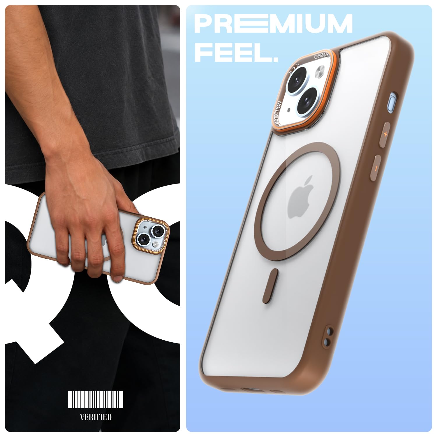 Pikkme brown mag-safe MagSafe back cover for iPhone 14 – photo 2