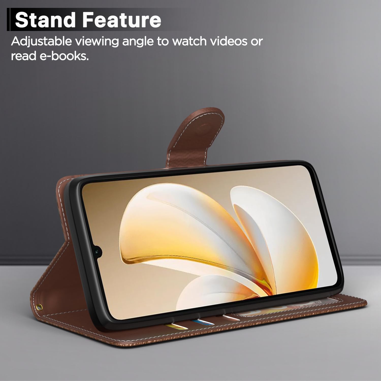 Tan Wallet wallet flip cover for Realme P4 Lite 4G – Pikkme – photo 3