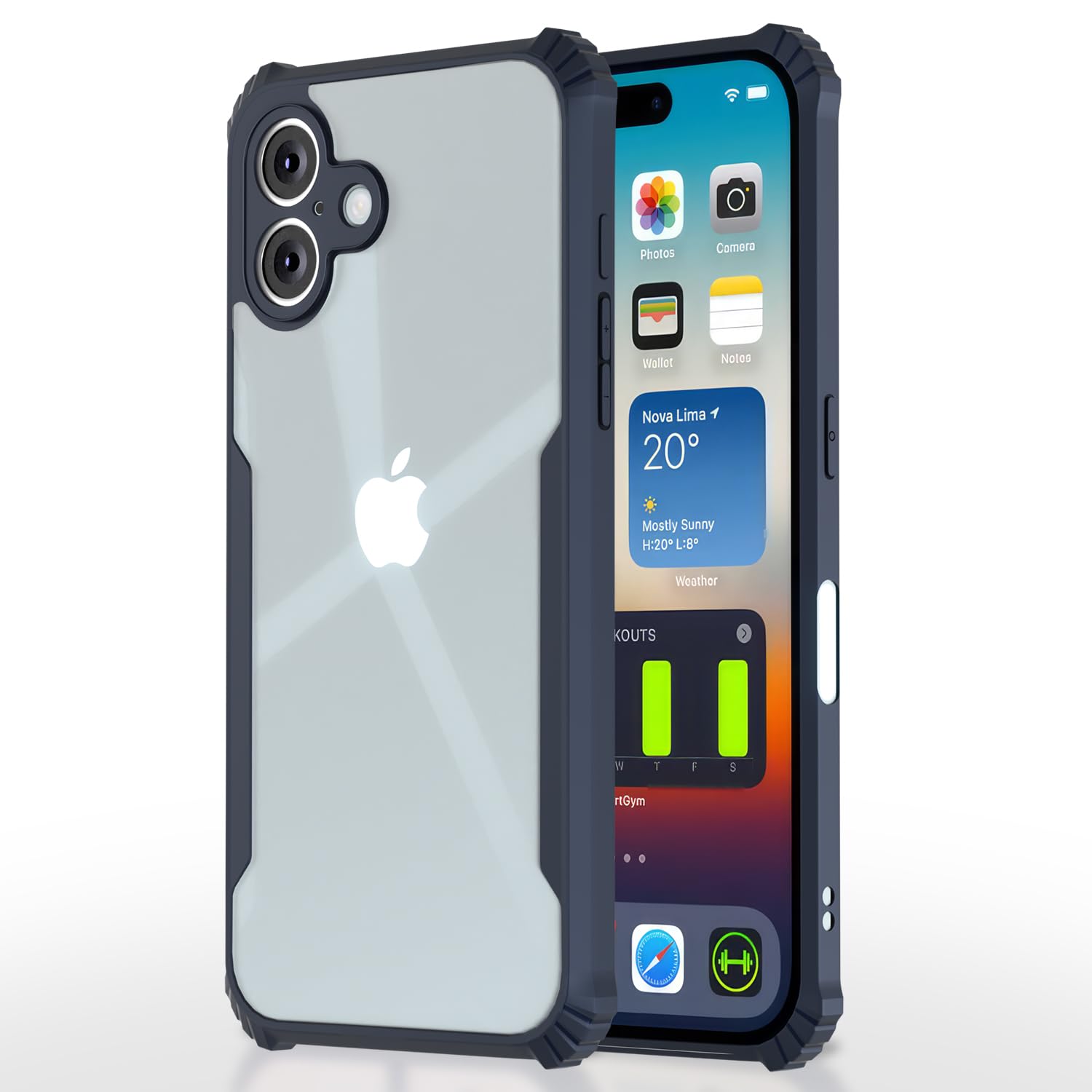 Pikkme iPhone 16 Plus Shockproof Eagle Clear Transparent Back Cover (Blue)