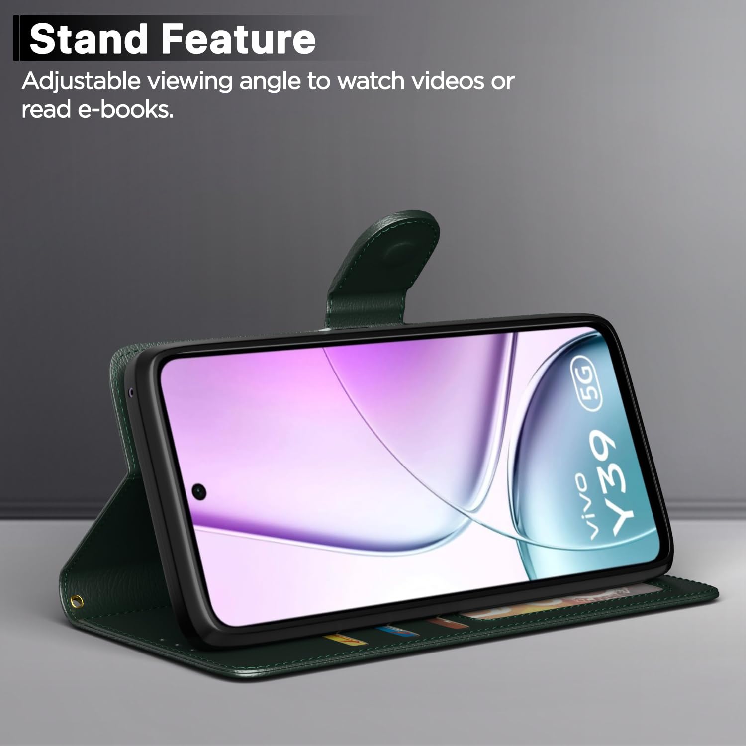 Pikkme Vivo Y39 5G Vintage Flip Cover (Green)