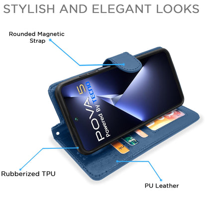 Pikkme Tecno Pova 5/Pova 5 Pro 5G Wallet blue flip cover – photo 3