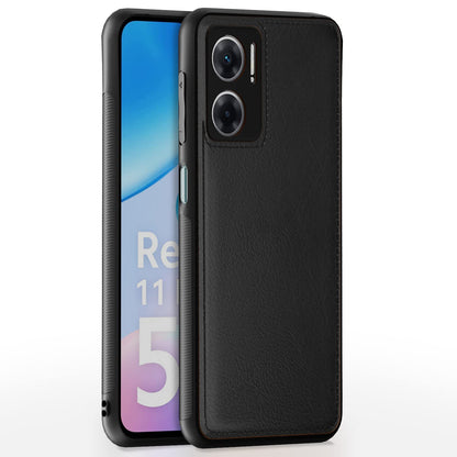 Black Leather back cover for Redmi 11 Prime 5G – Pikkme