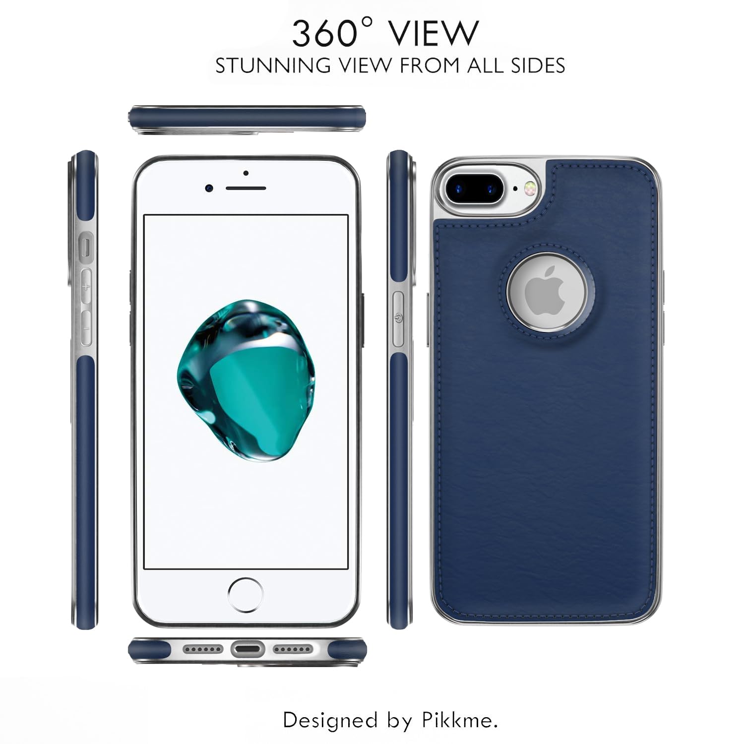 Chrome blue Leatherback back cover for iPhone 7 Plus/8 Plus – Pikkme – photo 3