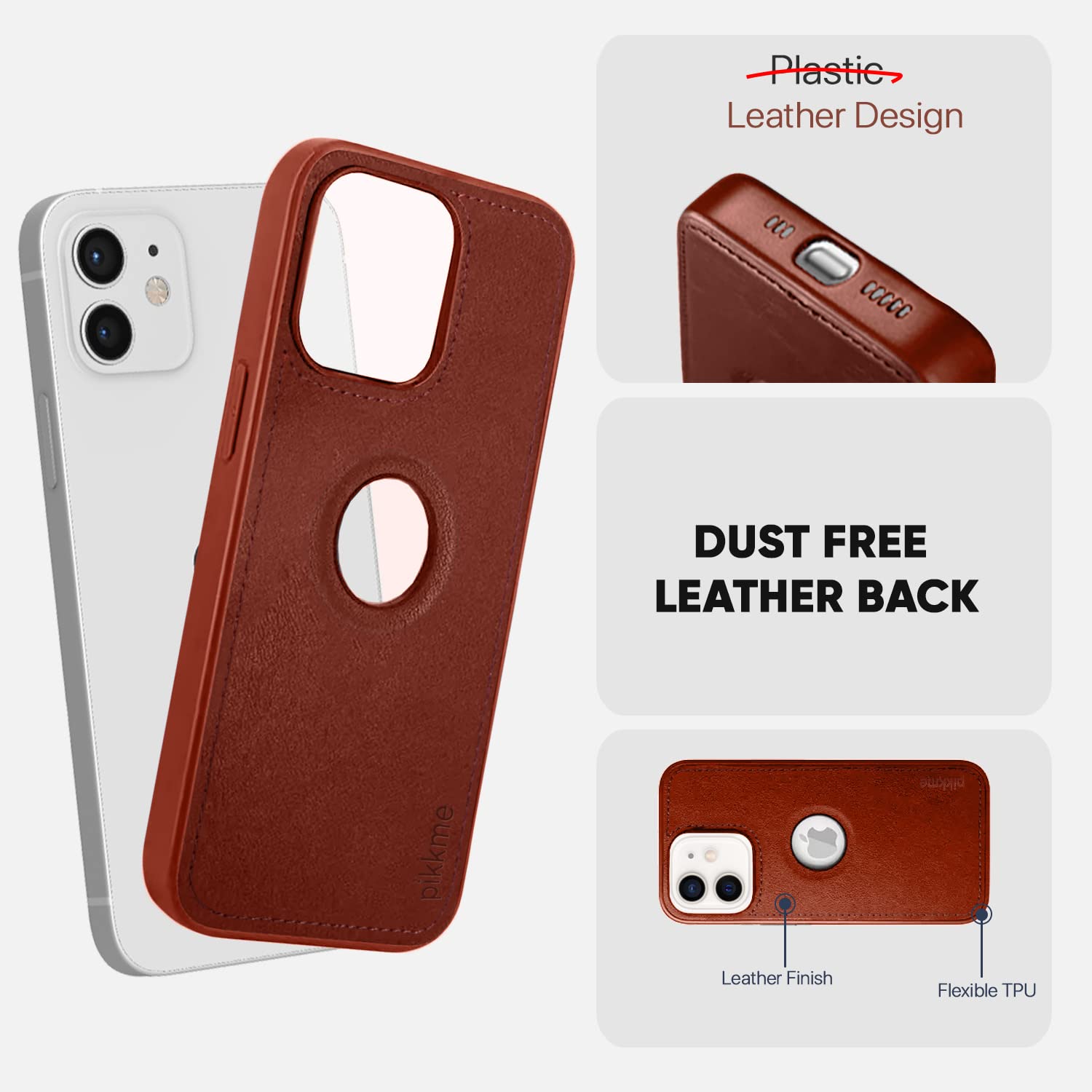Pikkme iPhone 11 Leather brown mobile back cover – photo 6