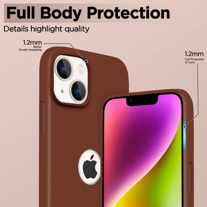 Brown Soft Silicone phone cover for iPhone 14 – Pikkme – photo 3