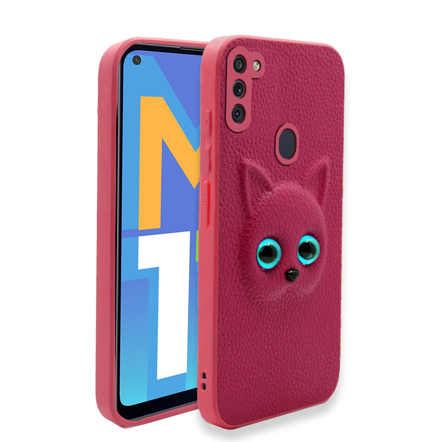  Samsung Galaaxy M11 Kitty Back Cover -Pink