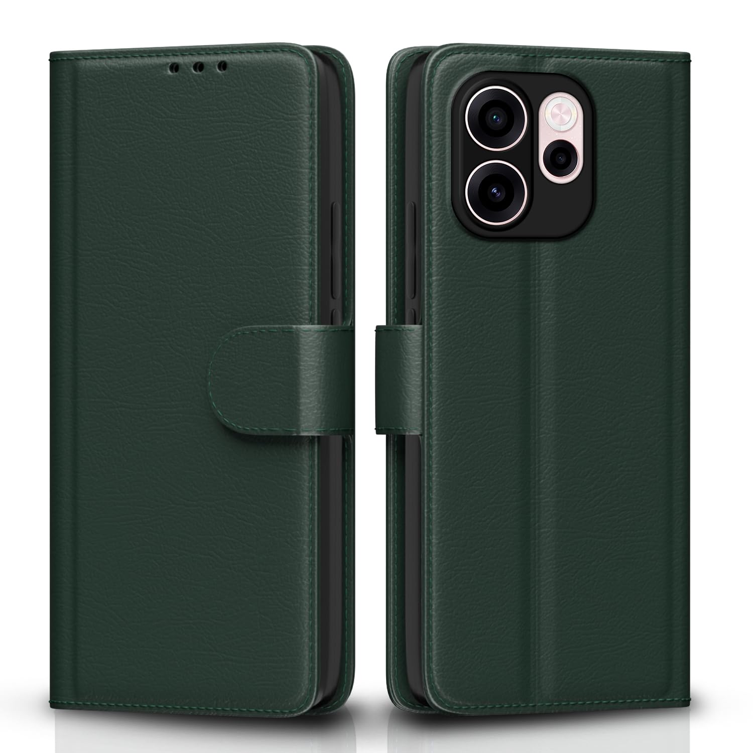 Pikkme green wallet flip cover for Oppo Reno 15C 5G