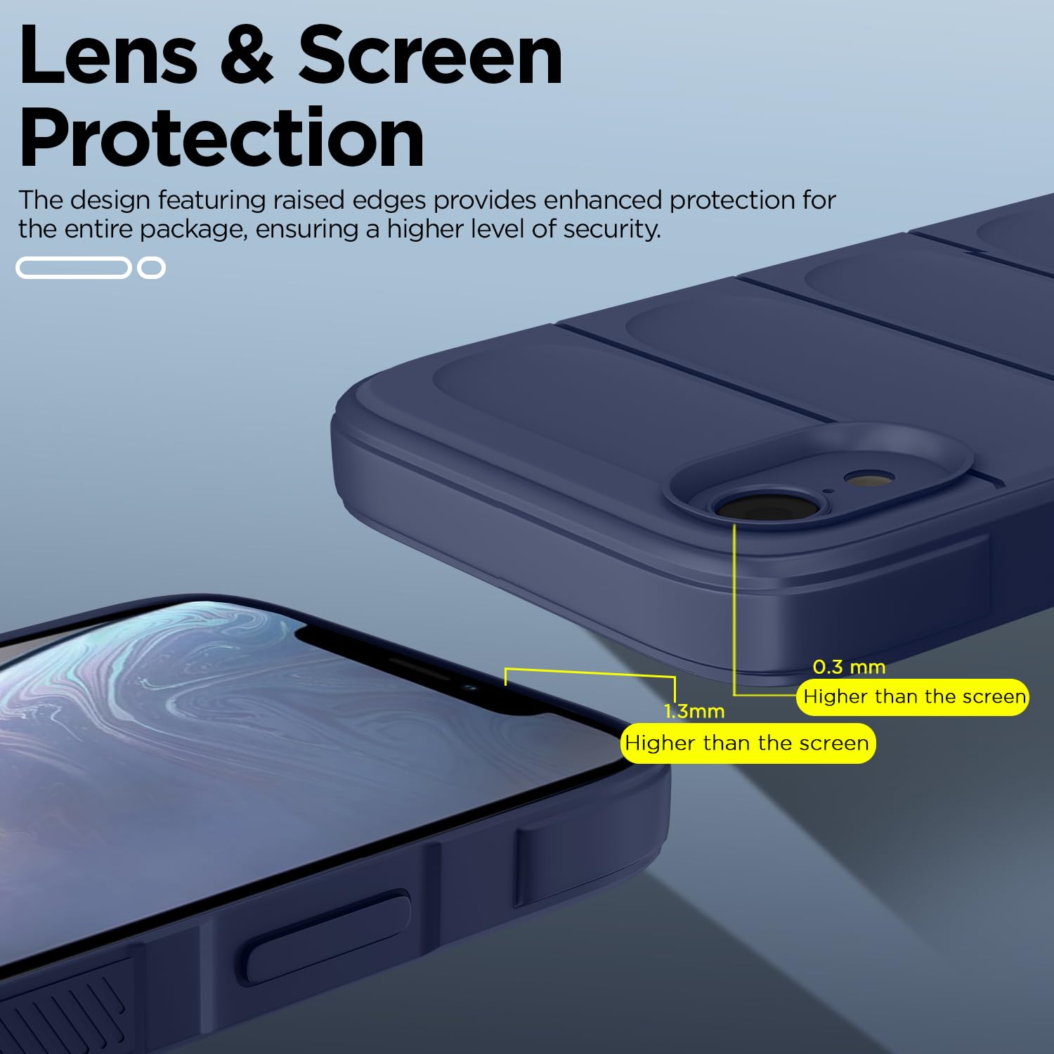 Pikkme iPhone Xr ZigZag Soft matte Liquid Silicone Back Cover (Blue)
