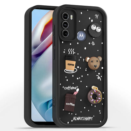 Moto G60/G40 Fusion/3D Silicone phone cover in black by Pikkme