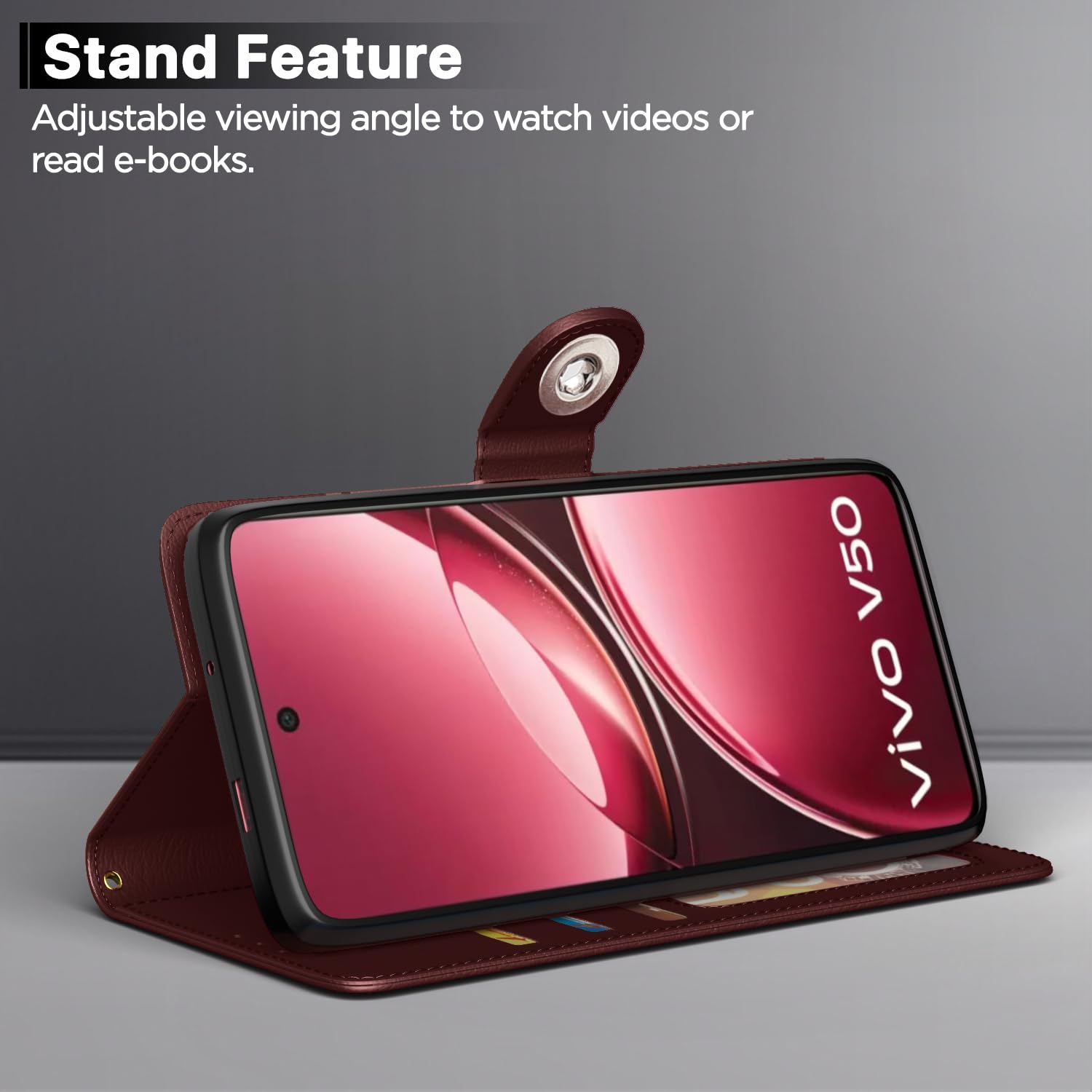 iQOO Z10R/Vivo V50/V50e/Vivo T4R 5G flip cover in brown by Pikkme – photo 3