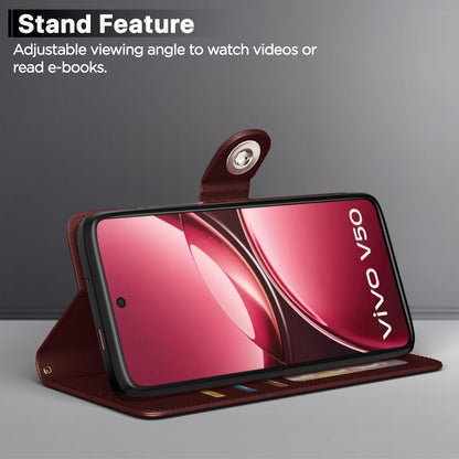 iQOO Z10R/Vivo V50/V50e/Vivo T4R 5G flip cover in brown by Pikkme – photo 3