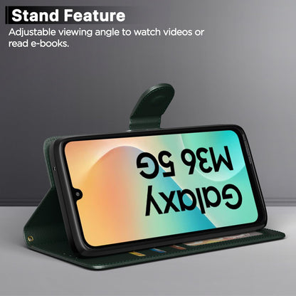 Samsung M36 5G Wallet flip case in green by Pikkme – photo 3