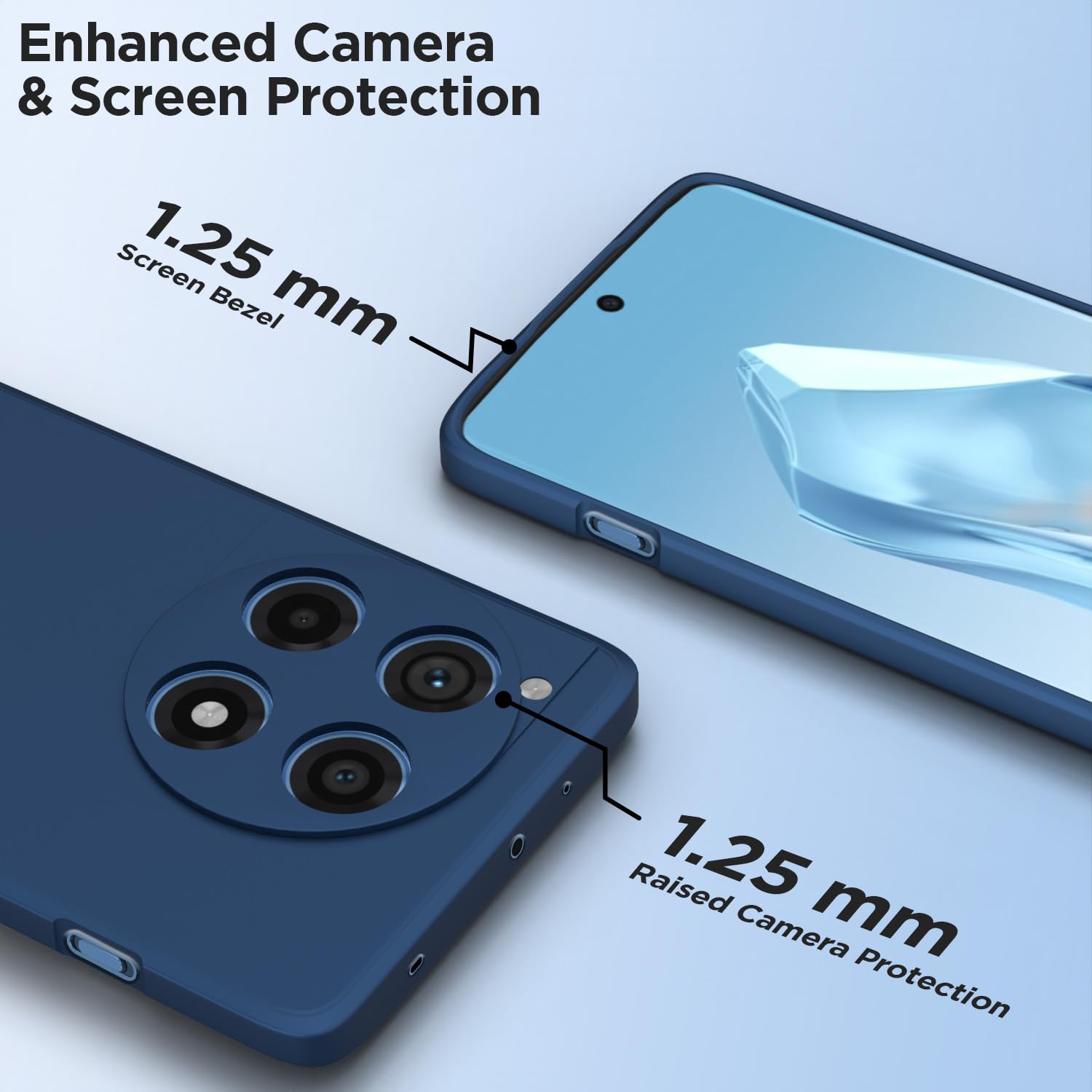 Pikkme OnePlus 12R 5G Liquid Silicone Back Cover | Blue