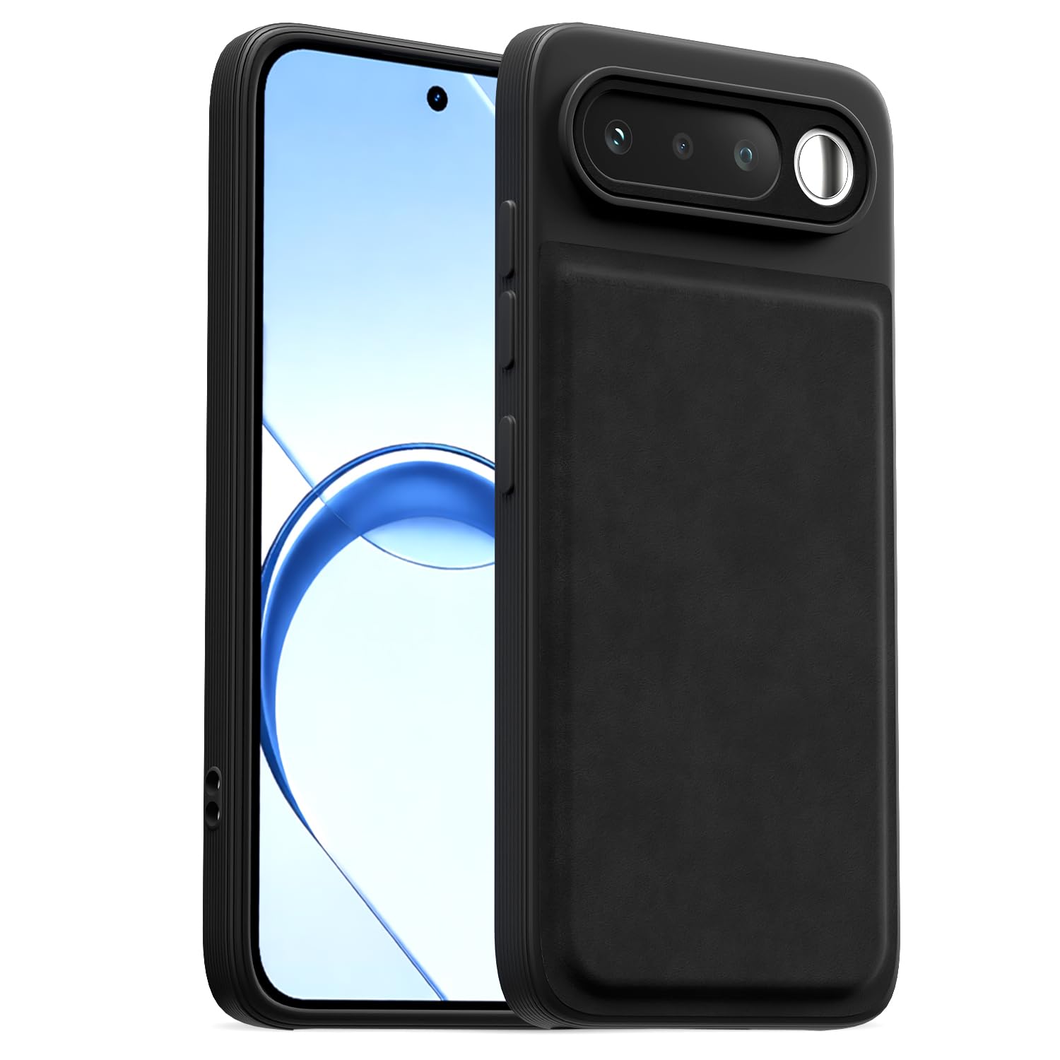 Realme 16 5G Leather phone cover in black by Pikkme