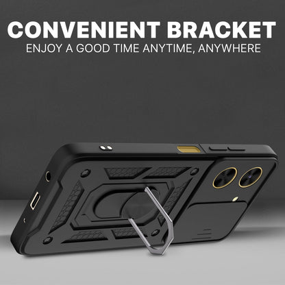 Pikkme Poco C71 D10 Tough Armor Back Cover (Black)