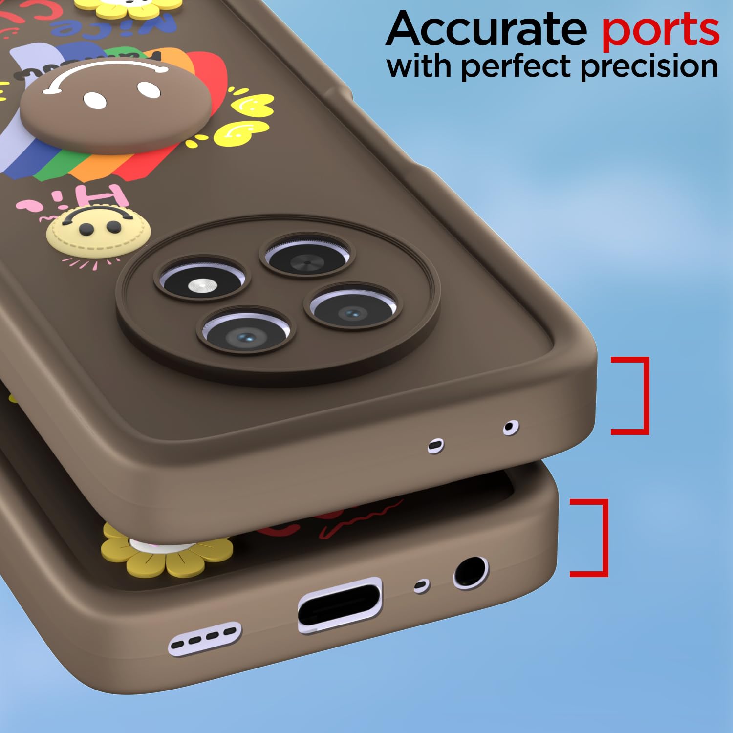 Pikkme Realme Narzo 70x 5G/N65/13/12/12X 5G/C65 Soft Silicone brown phone cover – photo 4