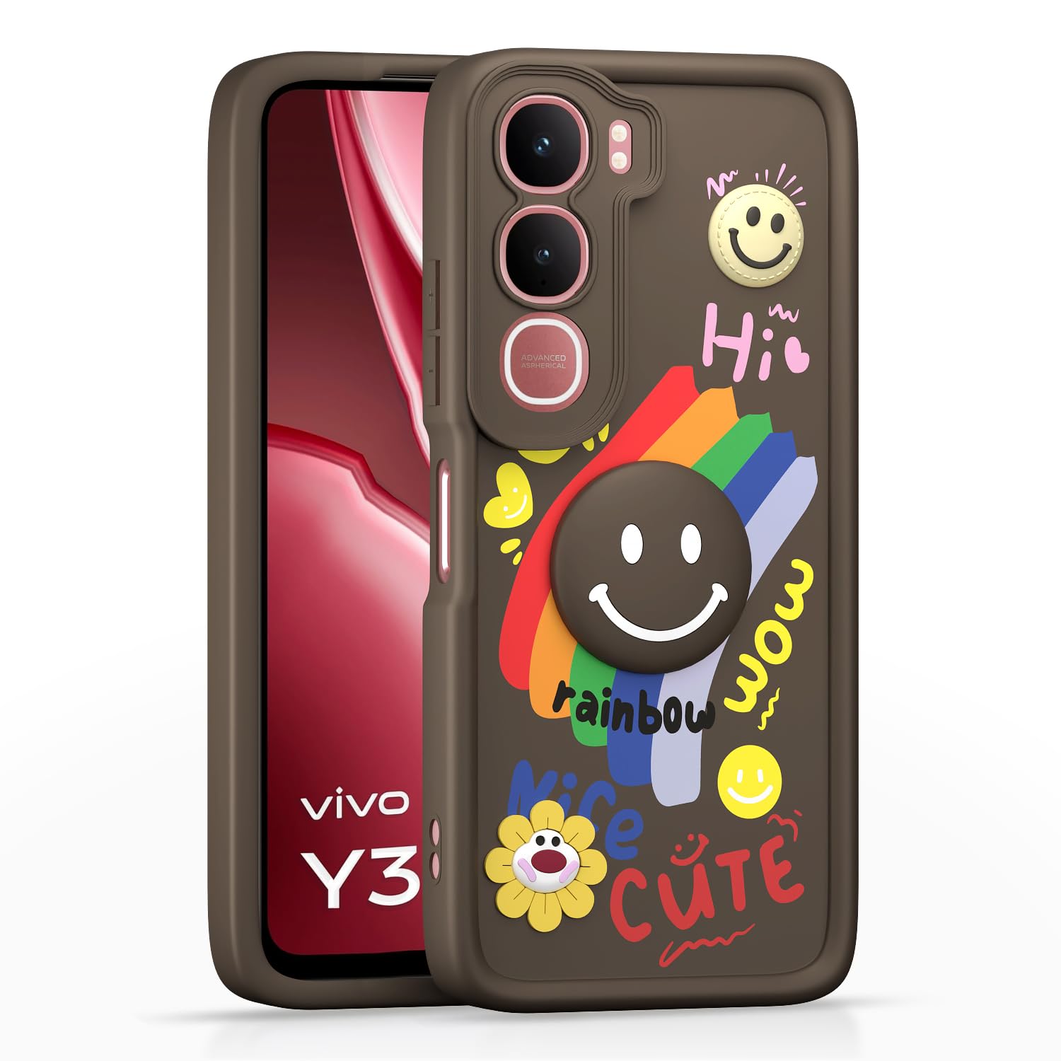 Vivo Y31 5G Soft Silicone phone cover in brown by Pikkme