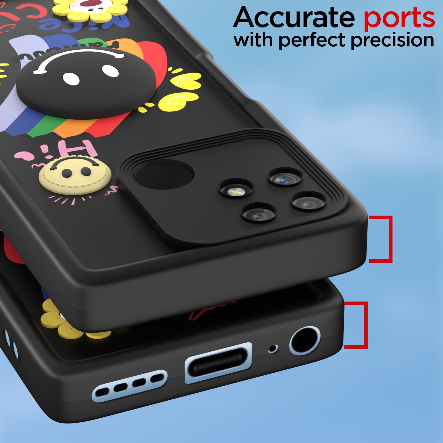 Black Soft Silicone mobile back cover for Realme Narzo 50A – Pikkme – photo 4