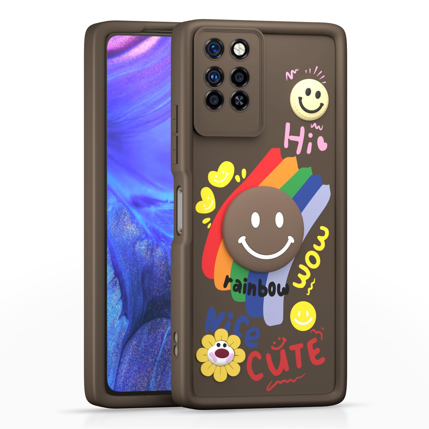 Infinix Note 10 Pro phone cover in brown by Pikkme