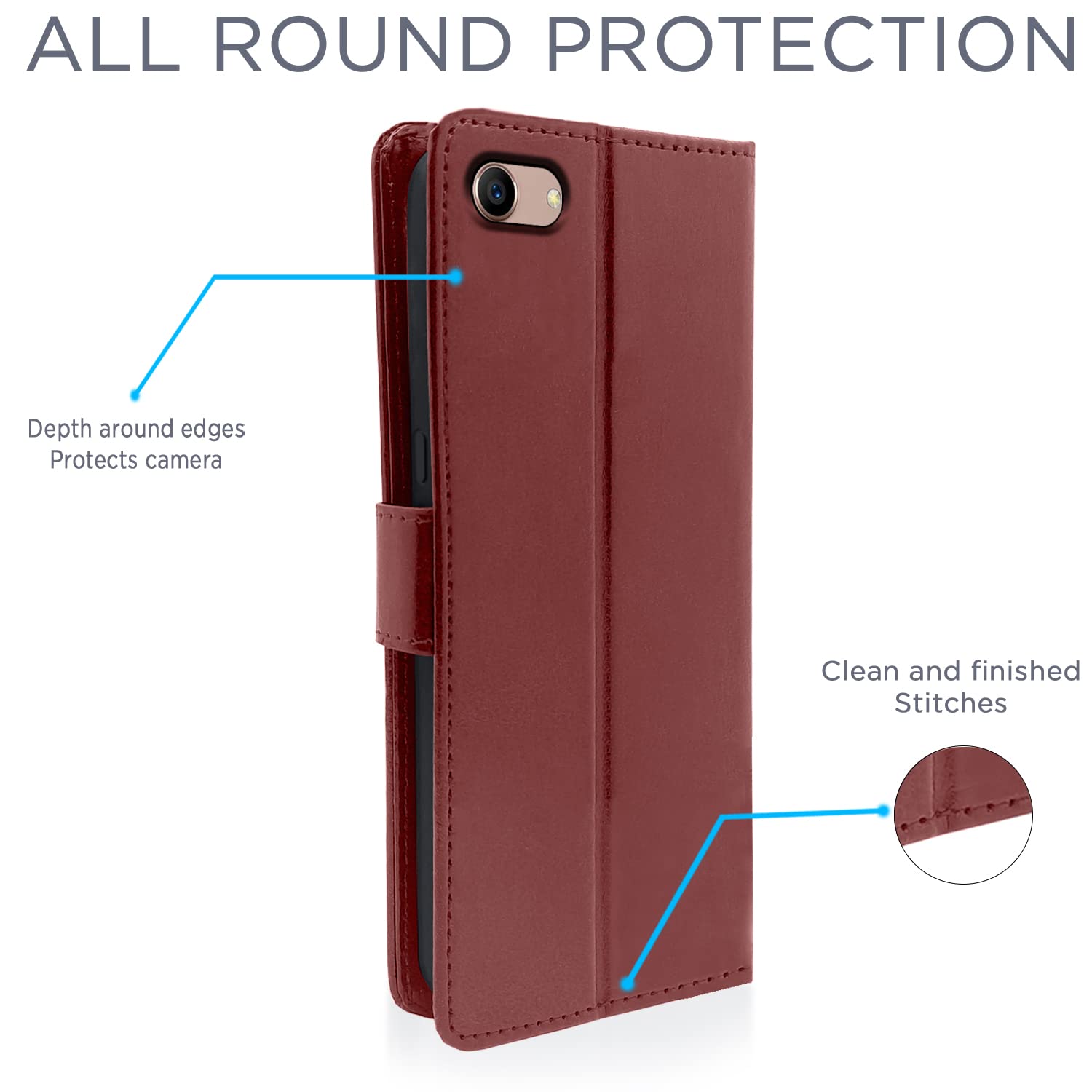 Pikkme Oppo A83 Vintage Flip Cover (Brown)