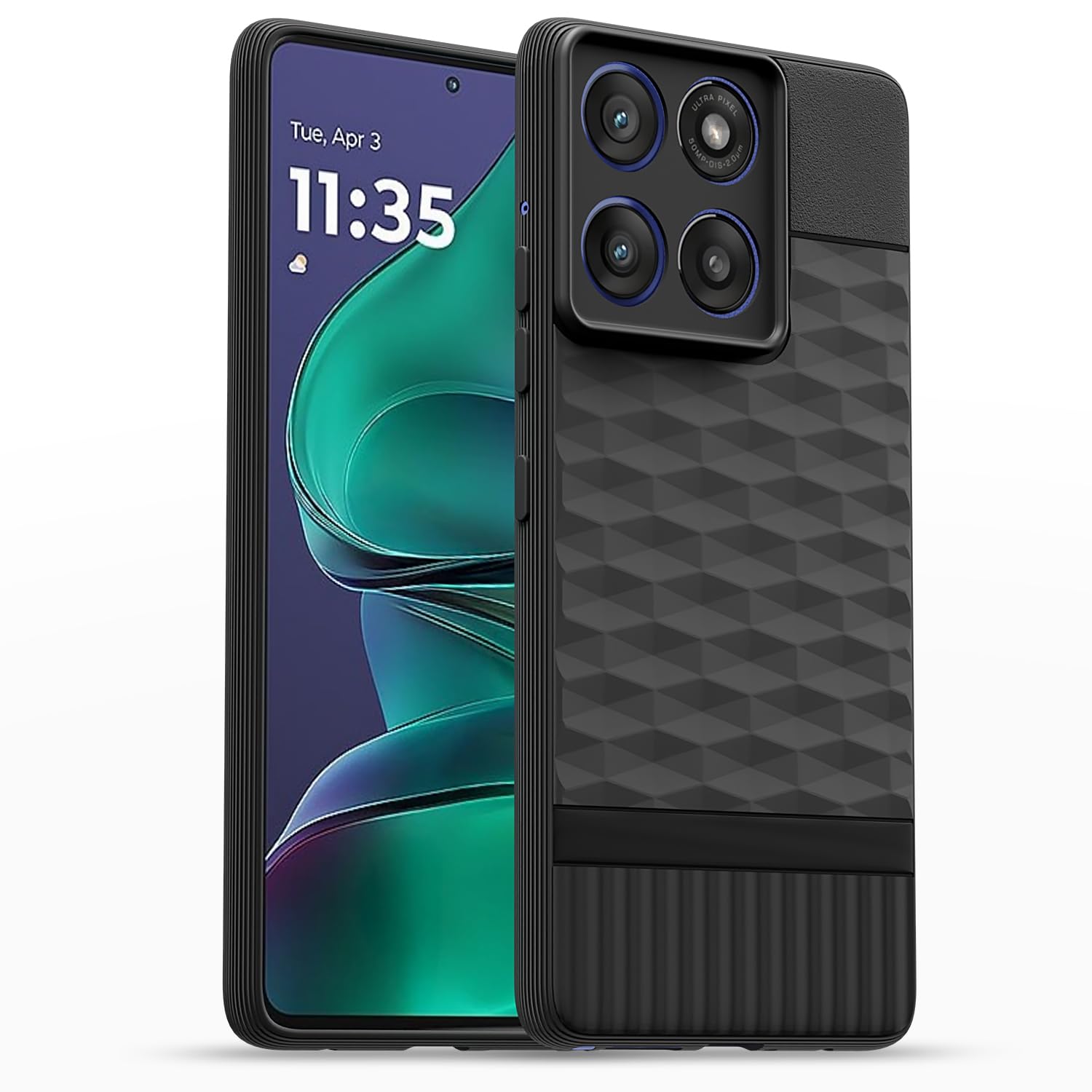 Pikkme black mobile cover for Moto Edge 60