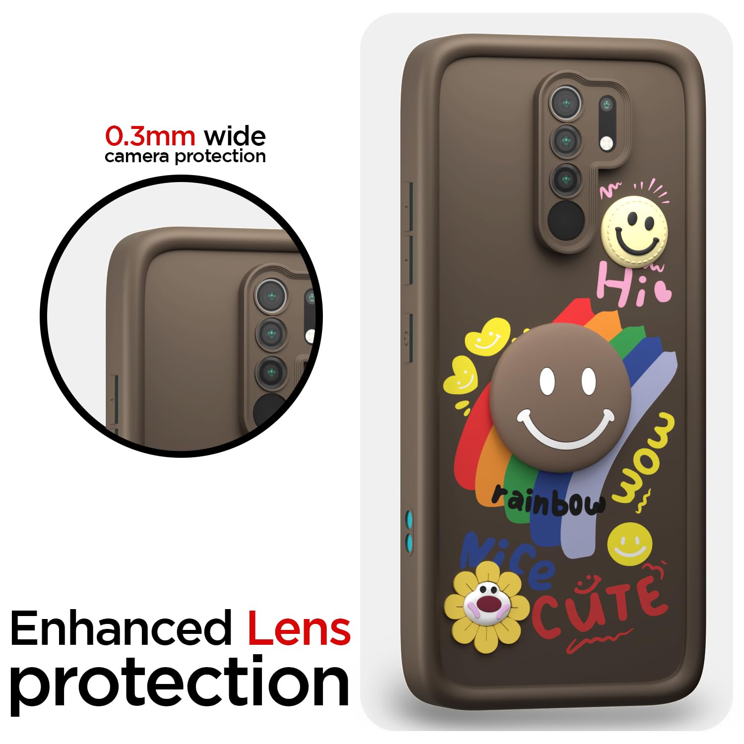 Redmi 9 Prime/Poco M2 phone cover in brown by Pikkme – photo 5