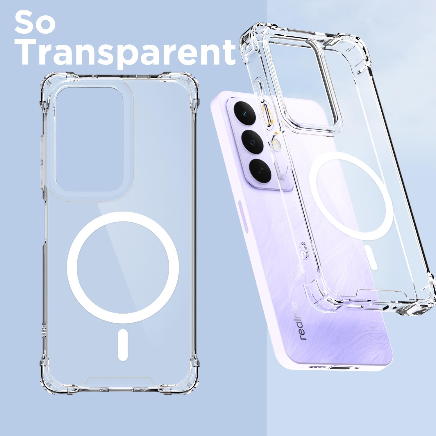 Pikkme transparent mag-safe mobile cover for Realme Narzo 90X/C85/15X 5G – photo 2